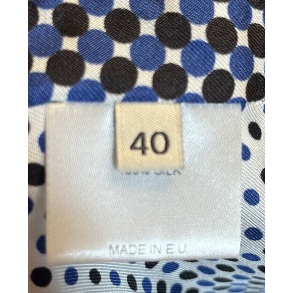 Alexandre Vauthier 100% Silk One Shoulder Statement Sleeve Wrap Blouse 40 Blue - Picture 8 of 16